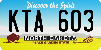 ND license plate KTA603