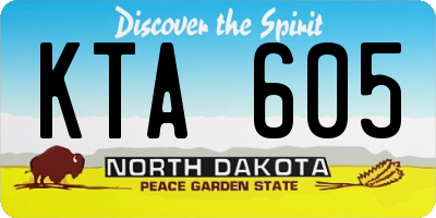 ND license plate KTA605