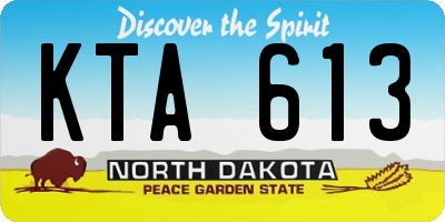 ND license plate KTA613