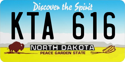 ND license plate KTA616