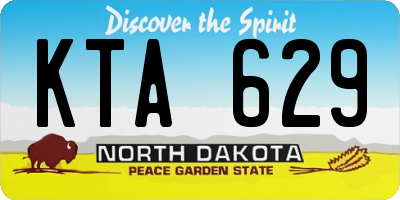 ND license plate KTA629