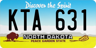 ND license plate KTA631