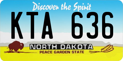 ND license plate KTA636