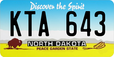 ND license plate KTA643