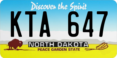 ND license plate KTA647