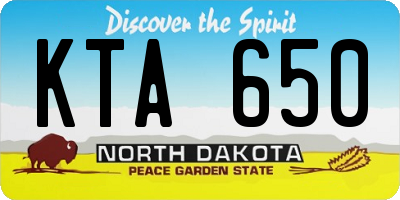 ND license plate KTA650