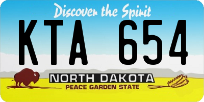 ND license plate KTA654