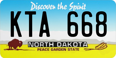 ND license plate KTA668