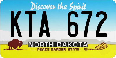 ND license plate KTA672