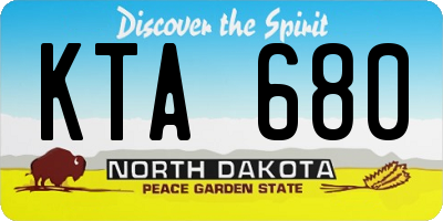 ND license plate KTA680