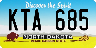 ND license plate KTA685