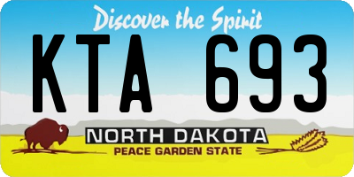 ND license plate KTA693