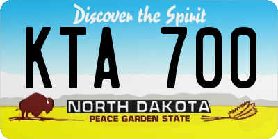 ND license plate KTA700