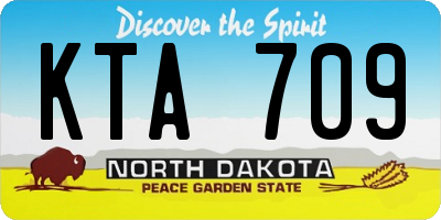ND license plate KTA709