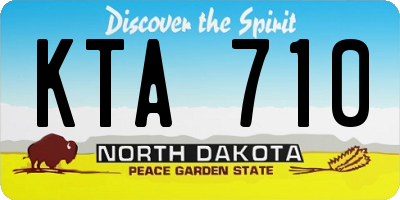 ND license plate KTA710