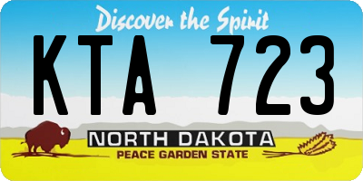 ND license plate KTA723