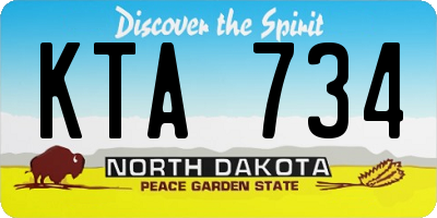 ND license plate KTA734