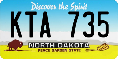 ND license plate KTA735