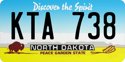 ND license plate KTA738