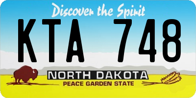ND license plate KTA748