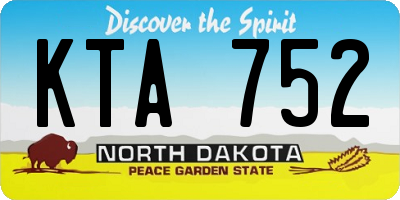 ND license plate KTA752