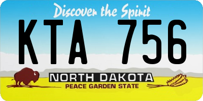 ND license plate KTA756