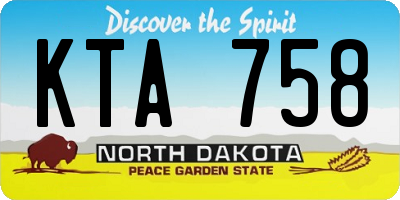 ND license plate KTA758
