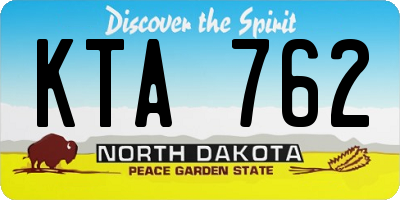 ND license plate KTA762