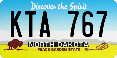 ND license plate KTA767