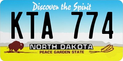 ND license plate KTA774