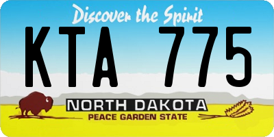 ND license plate KTA775