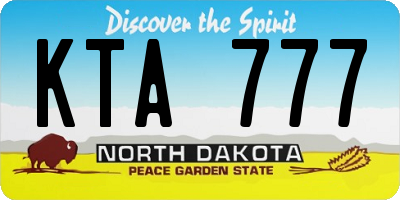 ND license plate KTA777