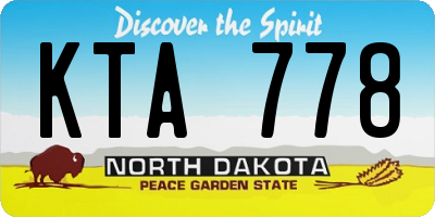 ND license plate KTA778