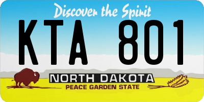 ND license plate KTA801