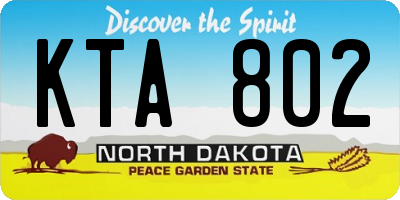 ND license plate KTA802