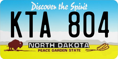 ND license plate KTA804