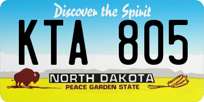 ND license plate KTA805