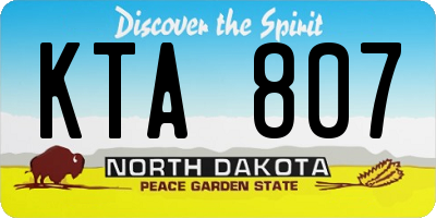ND license plate KTA807