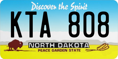ND license plate KTA808