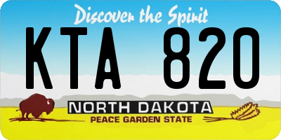 ND license plate KTA820