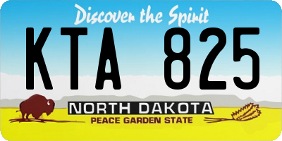 ND license plate KTA825