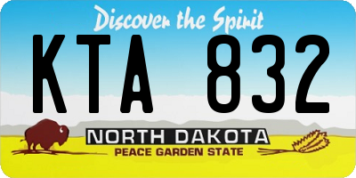 ND license plate KTA832