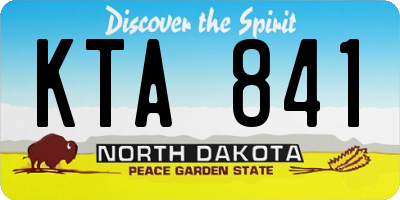 ND license plate KTA841