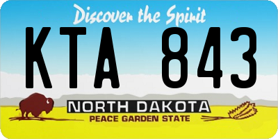 ND license plate KTA843