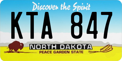 ND license plate KTA847