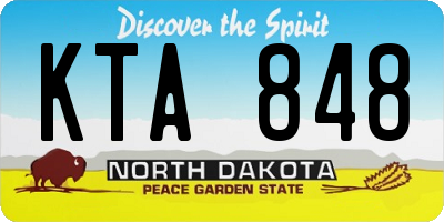 ND license plate KTA848