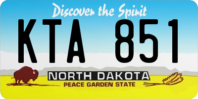 ND license plate KTA851