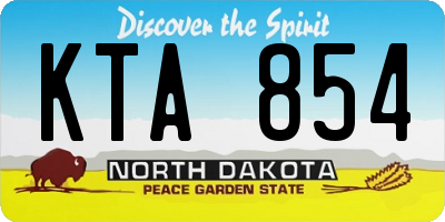 ND license plate KTA854