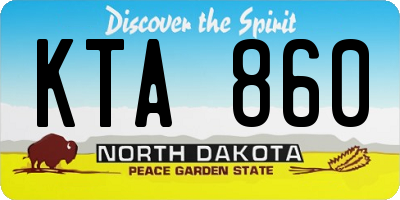 ND license plate KTA860