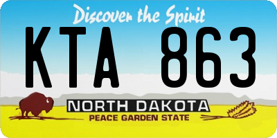 ND license plate KTA863